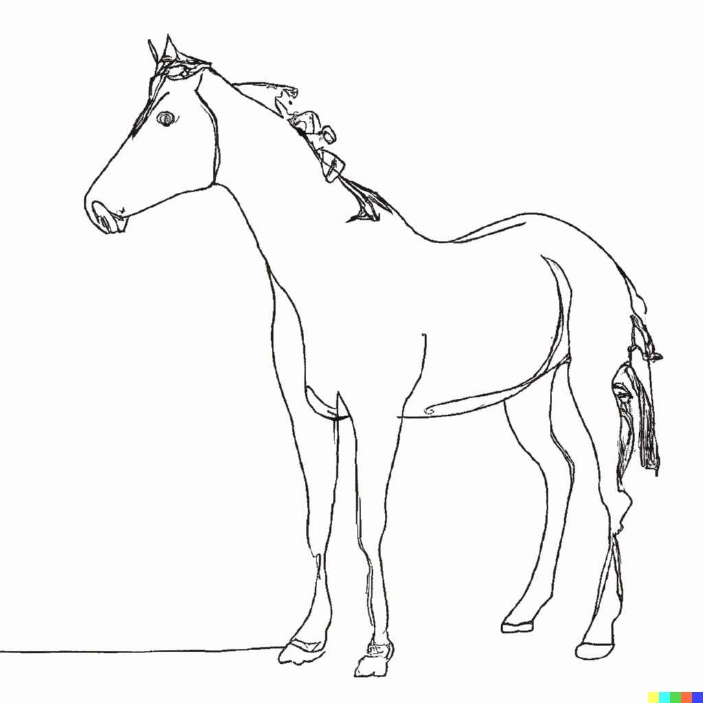 a horse, one-line drawing